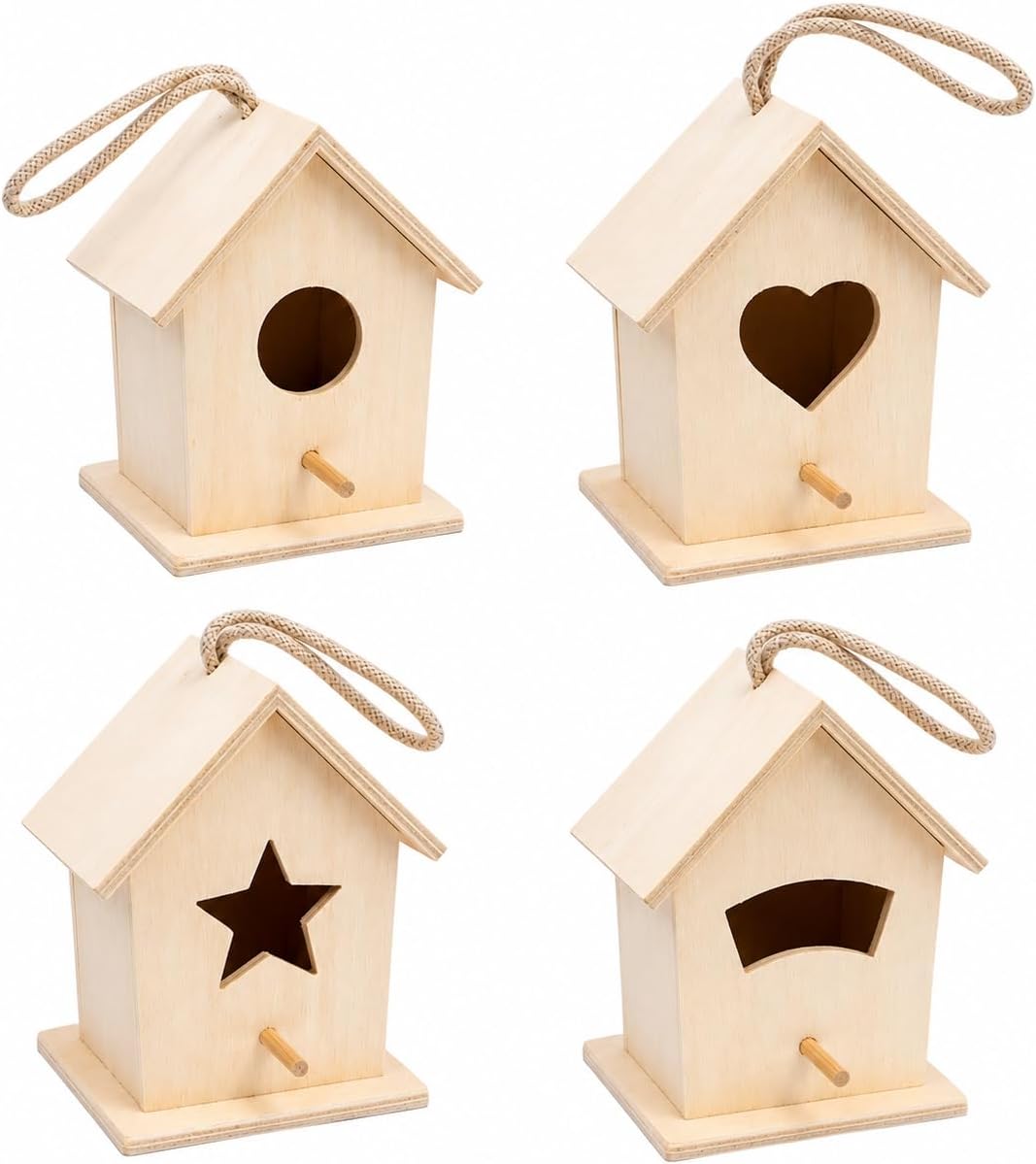 12 Pack DIY Bird House Kits for Kids to Paint, Unfinished Wooden Birdhouse | Bulk Birdhouses for Adults, Fully Assembled Ready to Decorate