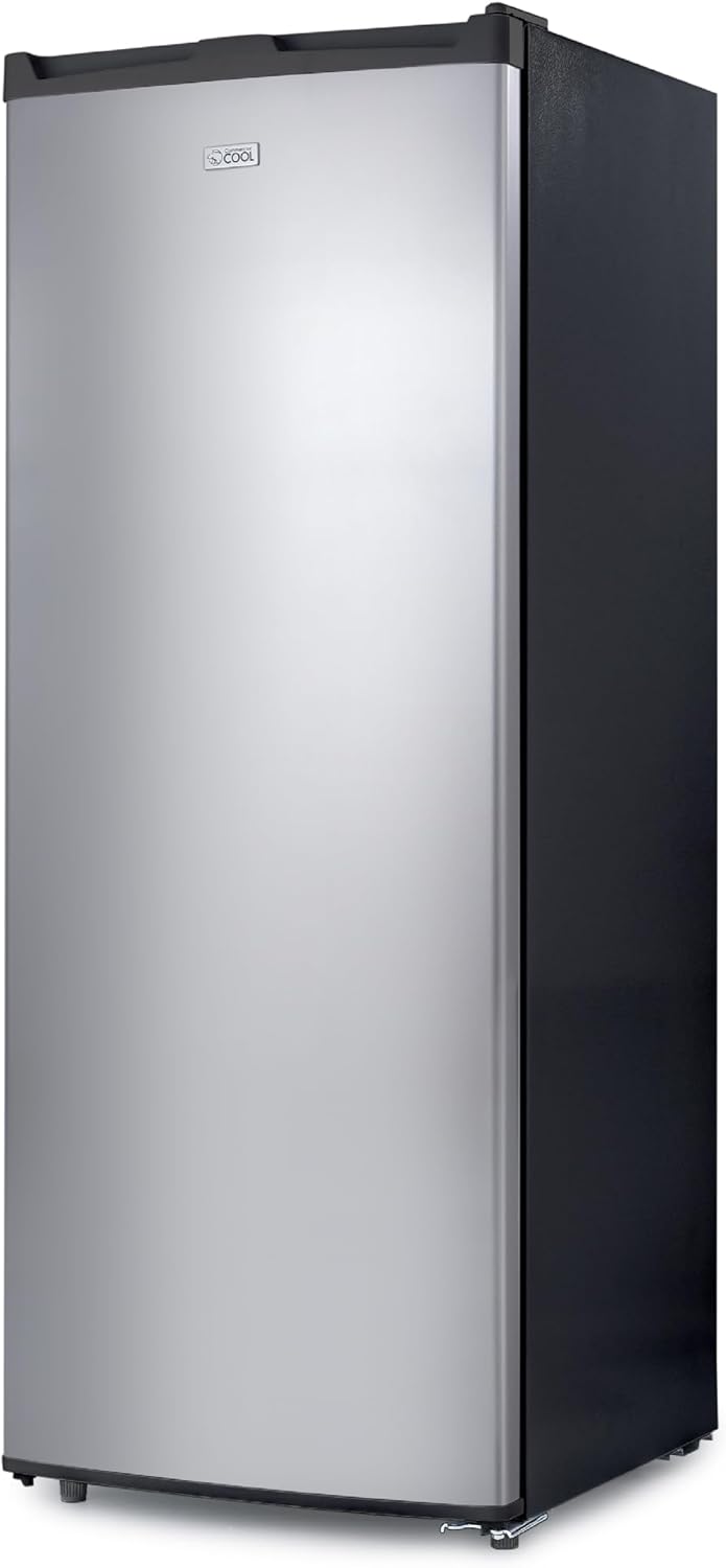 Commercial Cool Upright Freezer, Stand Up Freezer 5 Cu Ft with Reversible Door, White