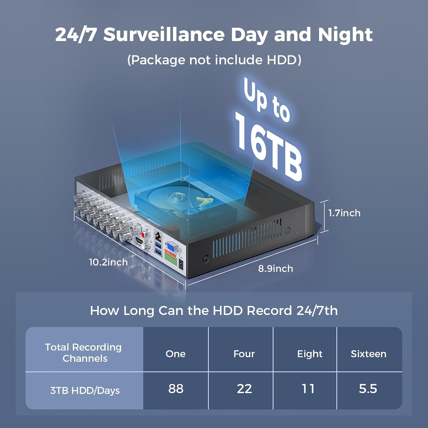 Hiseeu 4K 8 Channel DVR Security Digital Video Recorder | Advanced 8MP DVR with Person/Vehicle Detection for CCTV Camera,AHD/TVI/CVI/CVBS/IPC,No Monthly Fee,No Hard Drive