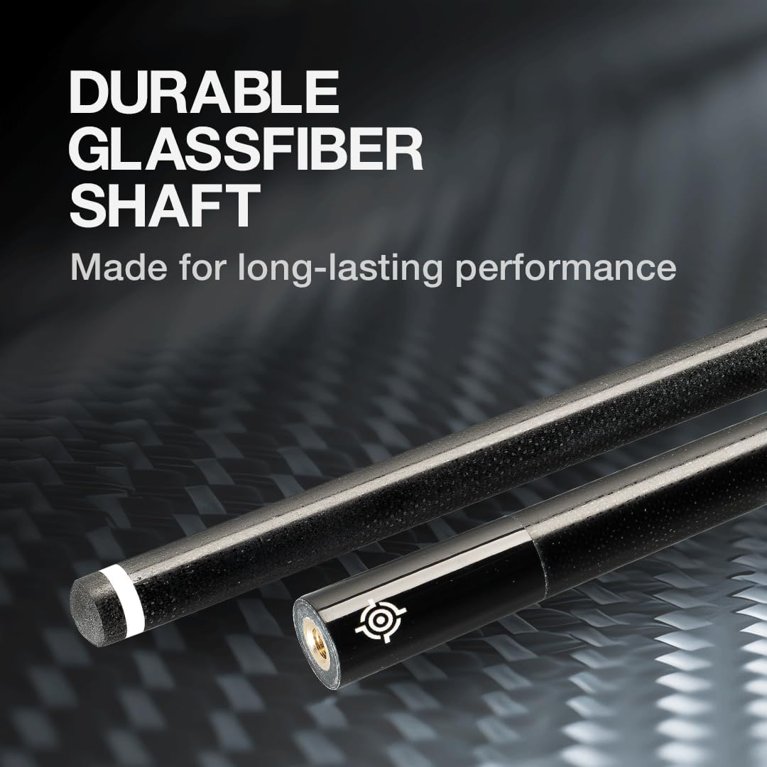 CUEBOTS Glass Fiber Cue, Glass Fiber House Cue Stick, Club Cue, Cue for Beginners, Durable Uni-QR, 3/8-10, 5/16-18 Joint, Long Lasting Glassfiber Shaft, 7-Layer Microfiber Tip