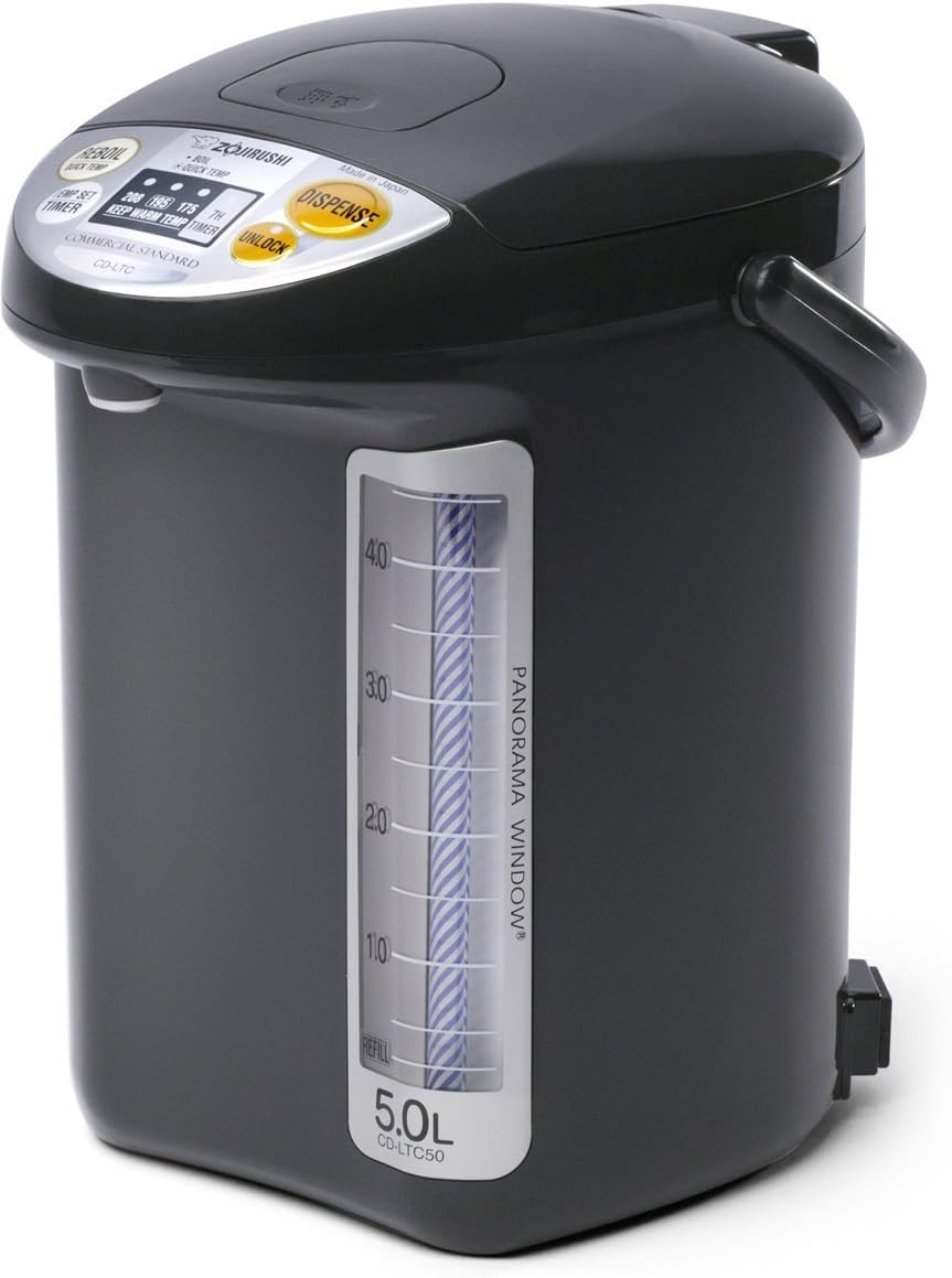 Zojirushi CD-LTC50 Commercial Water Boiler and Warmer (169 oz, Black) | Large-capacity dispensing for offices, hospitality and service areas