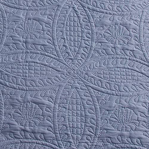 Love's cabin Quilts for Queen Bed Blue Bedspreads - Soft Bed Summer Lightweight Bedspread Comforter - Modern Style Coin Pattern Coverlet for All