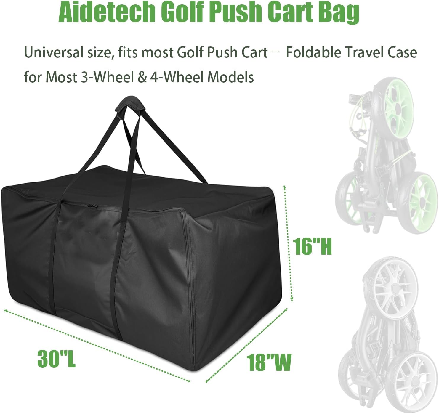 Golf Push Cart Bag, Heavy-Duty Push Carts Carrying Storage Bag