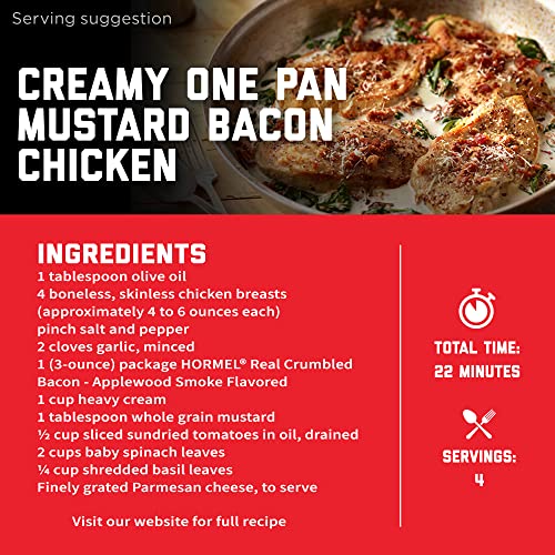 HORMEL Bacon Toppings Applewood Crumbled Bacon, 3 Ounce (Pack of 8)