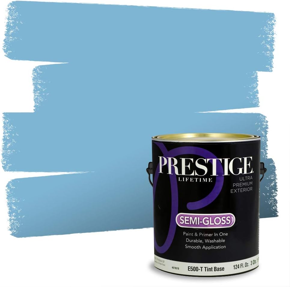 PRESTIGE Paints Exterior Paint and Primer In One, 1-Gallon, Semi-Gloss, Comparable Match of Sherwin Williams* Nifty Turquoise*