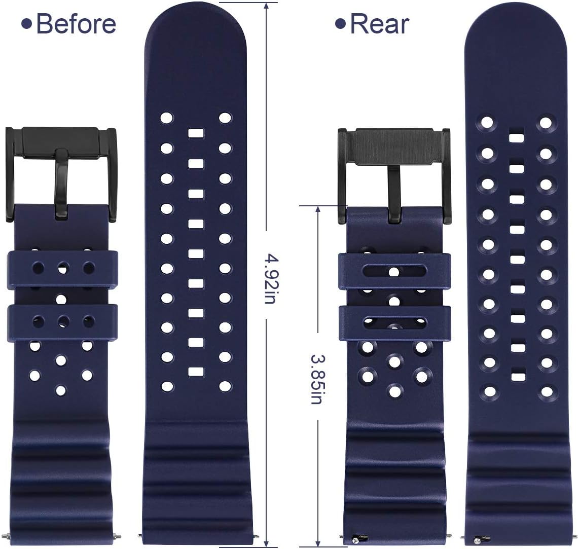 HUAFIY Silicone Watch Band 20mm22mm24mm FKM Rubber Watch Band for Men Women