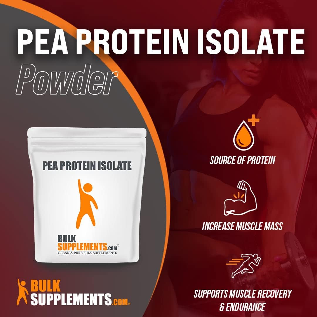 BulkSupplements.com Organic Pea Protein Powder - Plant Based & Vegan Protein Powder - Unflavored & Gluten Free, 30g per Serving, 1kg (2.2 lbs) (Pack of 1)