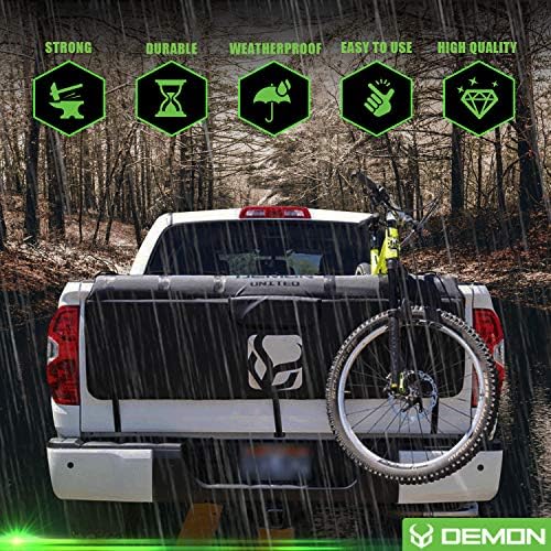 Demon Tailgate Pad for Mountain Bikes with Tool Pocket for Mechanic Tools/Tailgate Cover with Secure Bike Frame Straps