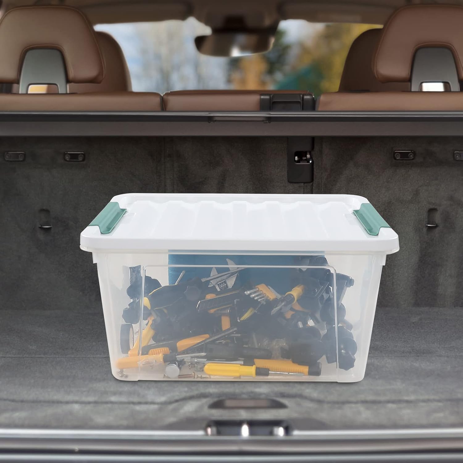 17.5 L Clear Plastic Storage Box, 4-Pack Latch Storage Bin