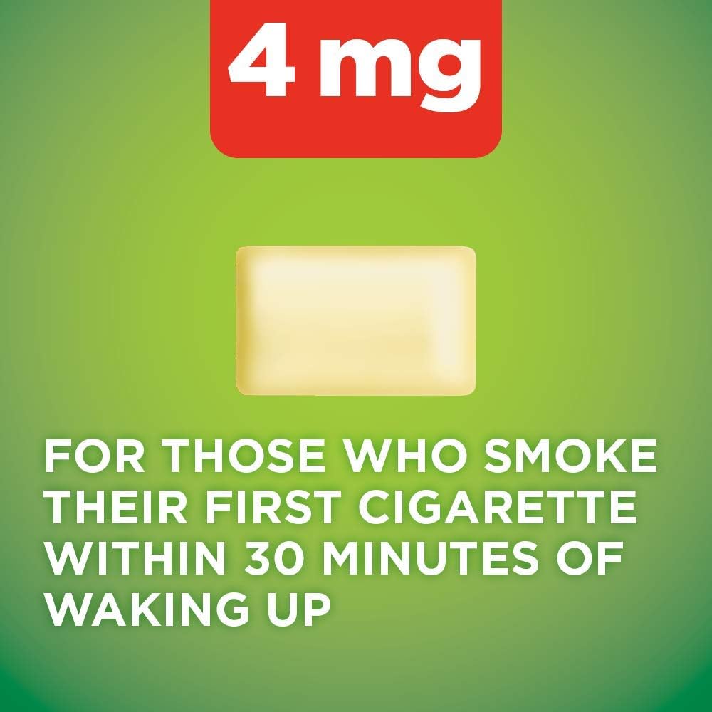 Amazon Basic Care Nicotine Polacrilex Coated Gum 4 mg (nicotine), Cinnamon Flavor, Stop Smoking Aid, Quit Smoking, Reduces Nicotine Cravings, 160 Count