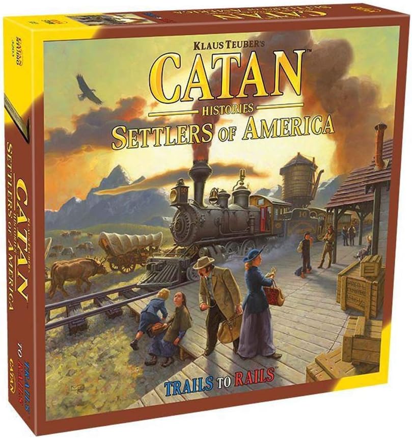 CATAN Histories Settlers of America Board Game - Forge Trails into Rails! Strategy Game, Family Game for Kids & Adults, Ages 14+, 3-4 Players, 120 Min Playtime, Made by CATAN Studio | Forge Trails into Rails, Strategy Game for Kids & Adults, Ages 14+, 3-…