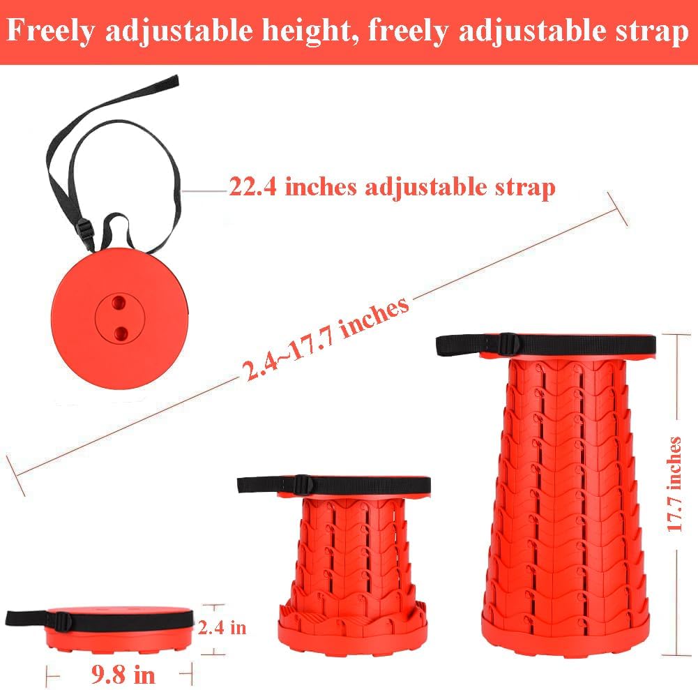 Fishboy Collapsible Stool for Adults, Portable Folding Camping Seat, 400lbs