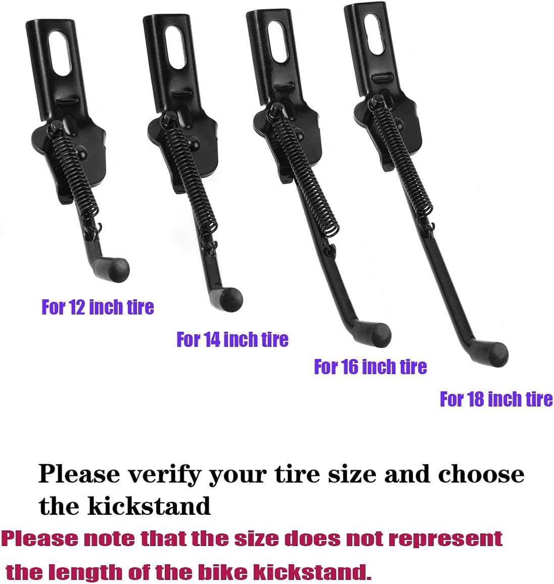 SEISSO Aluminium Alloy Foldable Kickstand for 12-18 Inch Bicycle, Mountain Bike, Road Bike - Black