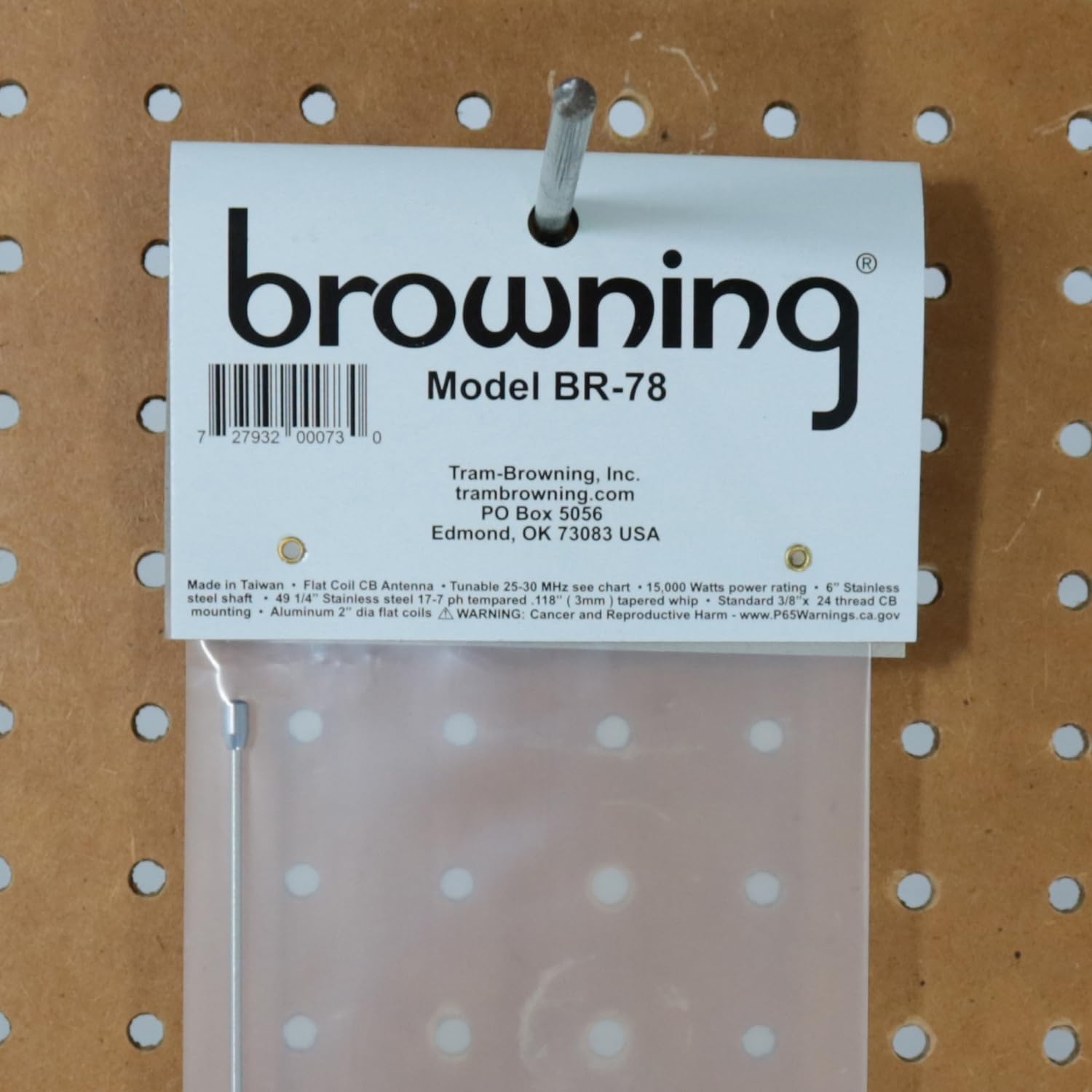 Browning BR-78 15,000-Watt High-Performance 25 MHz to 30 MHz Broad-Band Flat-Coil CB Antenna, 63 Inches Tall