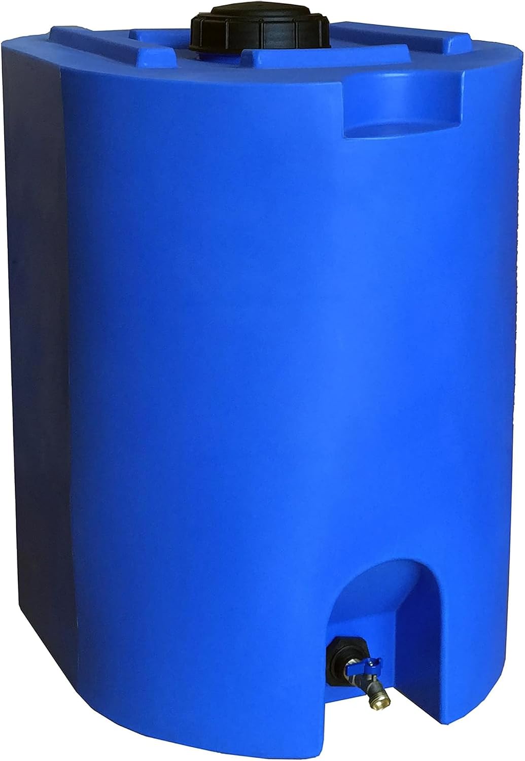 WaterPrepared 55 Gallon Unique Stackable Utility Water Tank, Blue | Emergency Water Storage Tank with Large Cap and Spigot for Easy Filling
