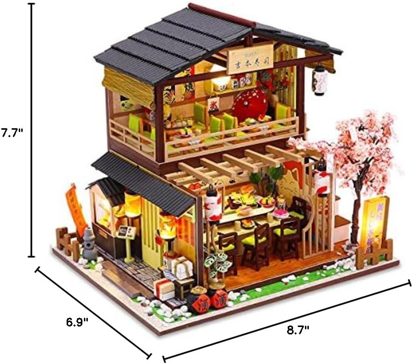 GuDoQi DIY Miniature Dollhouse Kit, Miniature House Kit 1:24 Scale, Tiny House kit with Music and Furniture Kit, Great Gift for Birthday Christmas