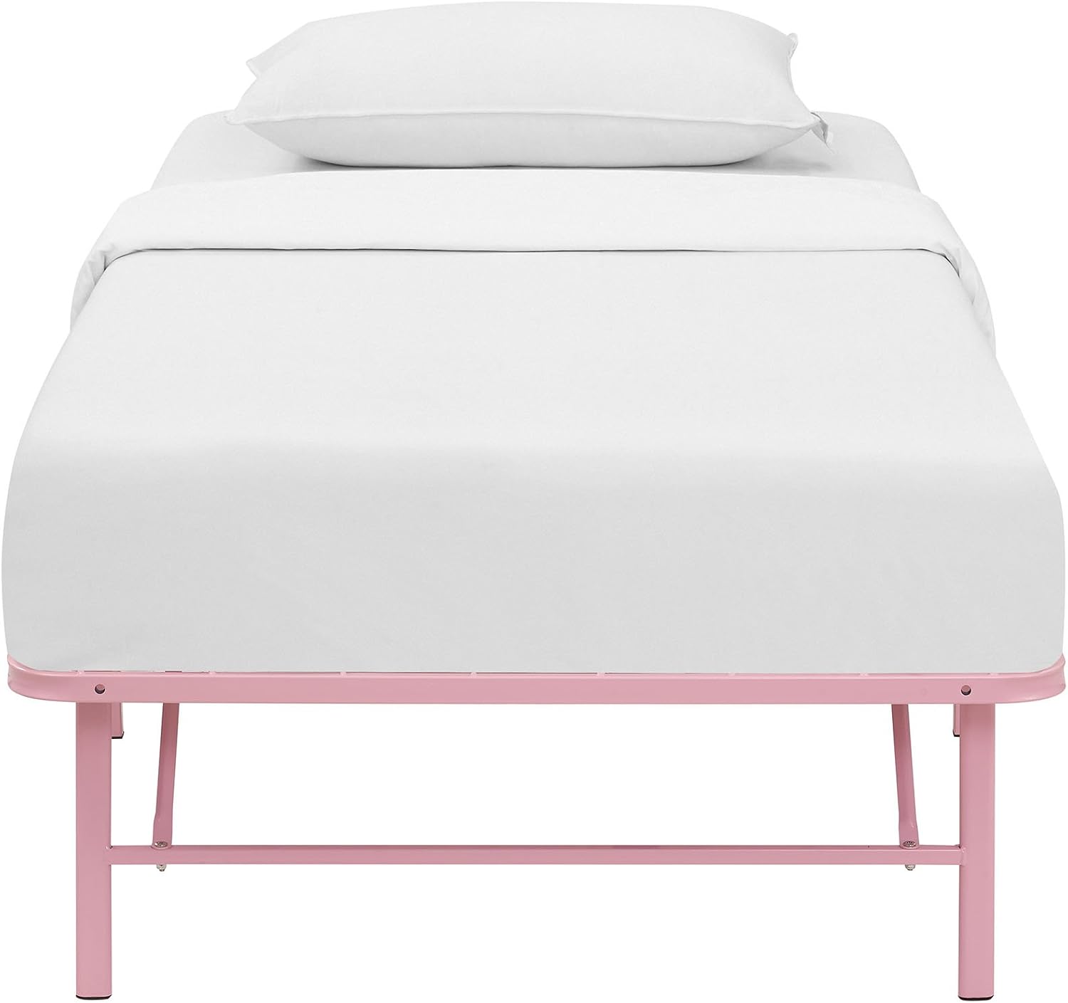 Modway Horizon Queen Bed Frame In Gray - Replaces Box Spring - Folding Metal Mattress Bed Frame