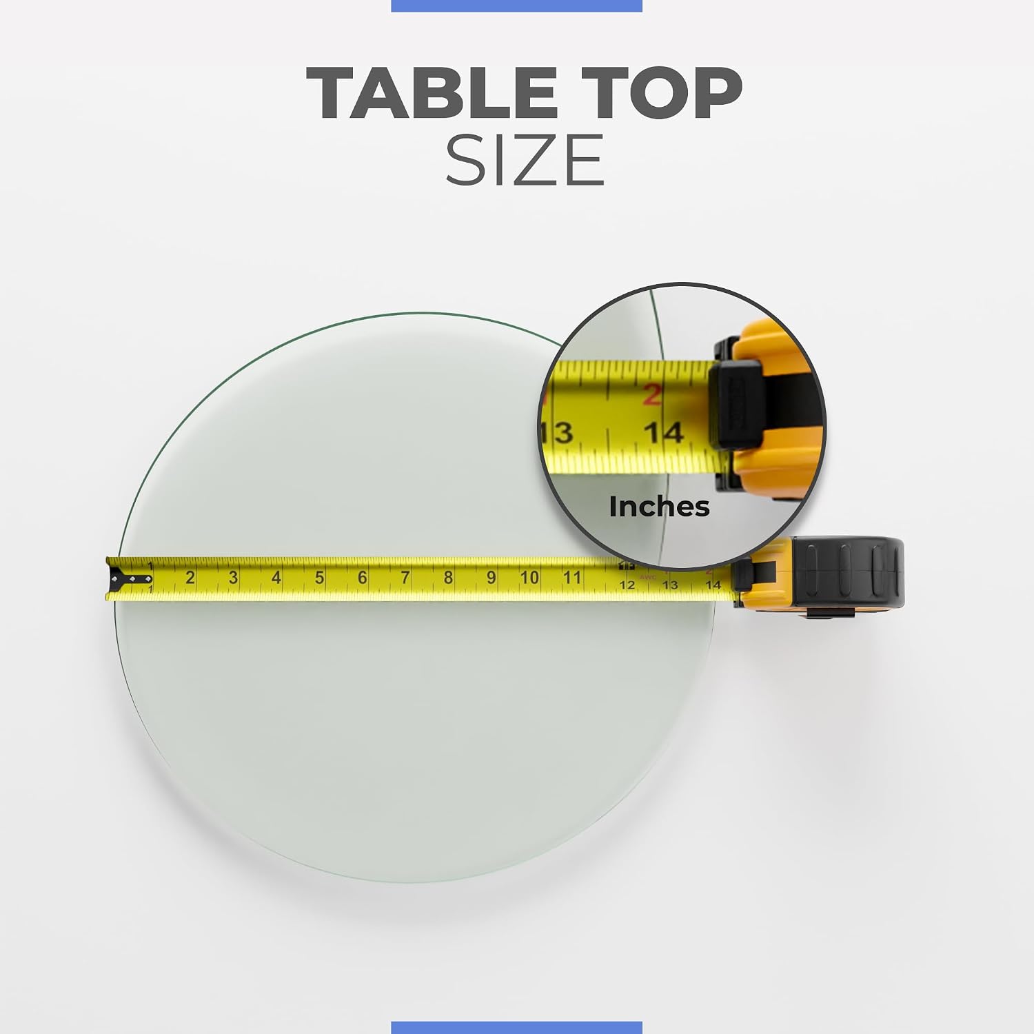 22 Inch Round Tempered Beveled Polished Edge Glass Table Top -1/2” Thick Round Glass Table Top–Heavy Duty, Dining, Coffee, and Office Tables by Fab Glass and Mirror