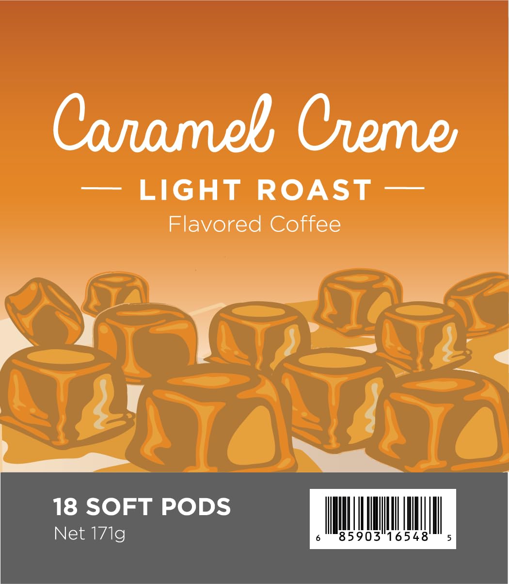 Wolfgang PuckCoffee, Caramel Cream, 9.5 Gram Soft Pods, 18 Count (Pack of 1)