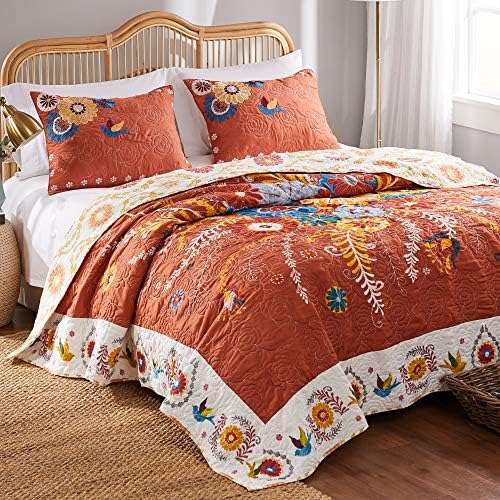 Greenland Home Barefoot Bungalow Topanga Quilt Set, 3-Piece Full/Queen, Multi