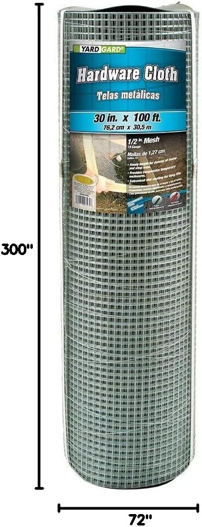 YARDGARD 1 Inch Poultry Netting, Chicken Wire Fence, 20 Gauge Galvanized Steel, Rabbit Fencing, Bird Enclosures, Garden Protection and Plant Support, 24 Inches x 150 Feet