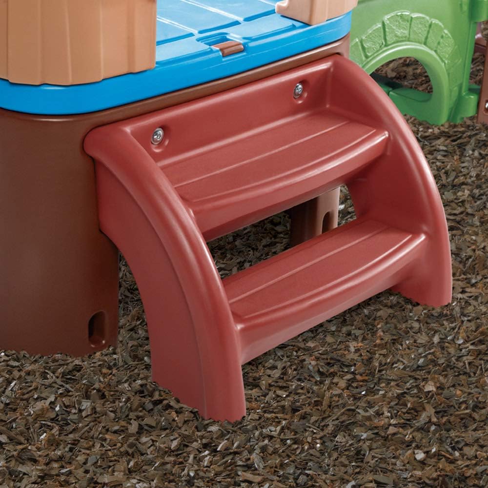 Step2 Clubhouse Climber Playset for Kids, Jungle Gym with Elevated Playhouse, Outdoor Backyard Playground Set, Two Toddler Slides