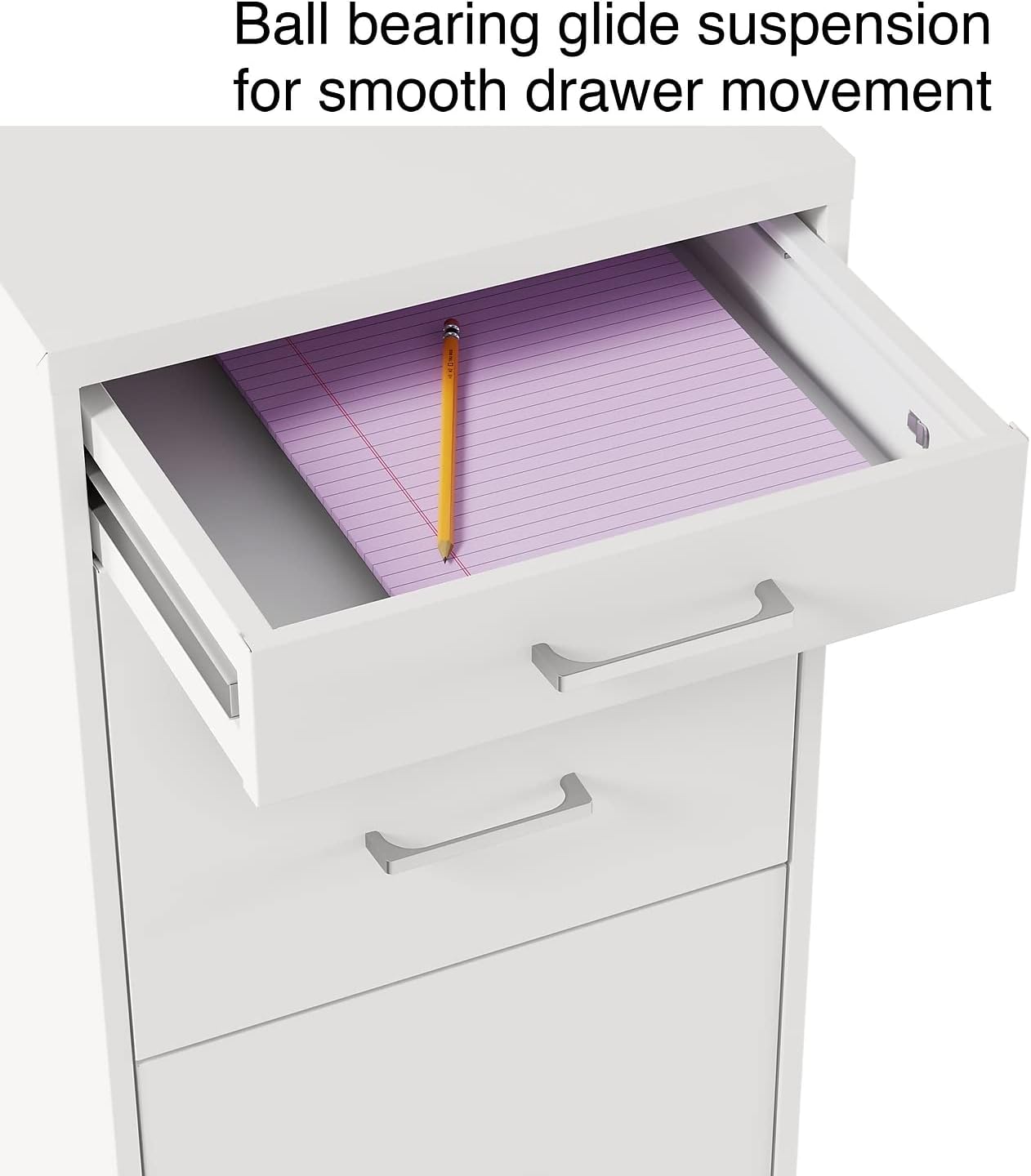 Staples 3-Drawer Vertical File Cabinet, Letter Size Documents, Lockable & Mobile, 18.9" D x 14.3" W x 26.9" H, White