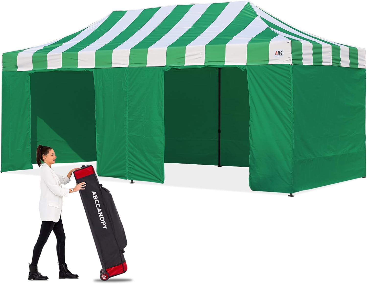 ABCCANOPY Heavy Duty Easy Pop up Canopy Tent with Sidewalls 10x20, Turquoise