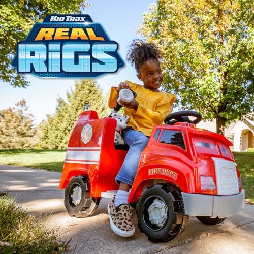 Kid Trax Real Rigs Toddler Recycling Truck Interactive Ride On Toy, Kids Ages 1.5-4 Years, 6 Volt Battery and Charger, Sound Effects