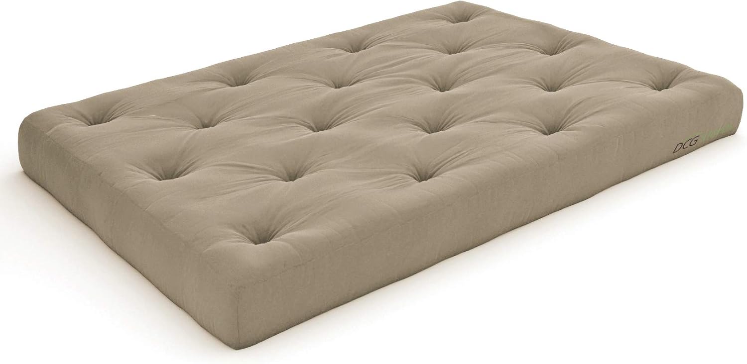 Nirvana Futons Extra Thick Premium 10-Inch Twin XL Futon Mattress, Khaki Twill - Made in USA