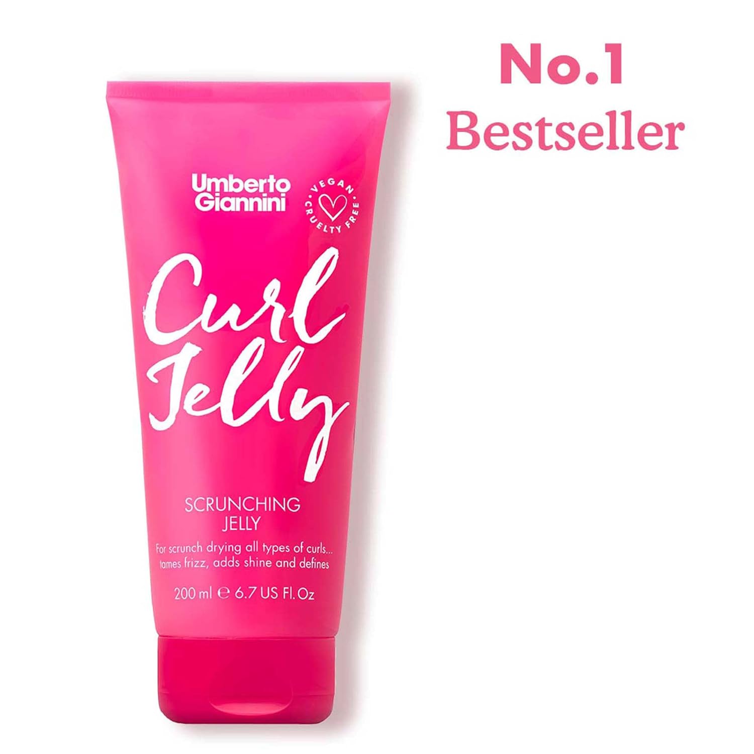 Umberto Giannini Curl Jelly Scrunching Jelly 6.7 fl Oz - Frizz Solution Defining Hair Gel for 2a-4c Curly, Wavy, Coily Hair - Vegan & Cruelty-Free