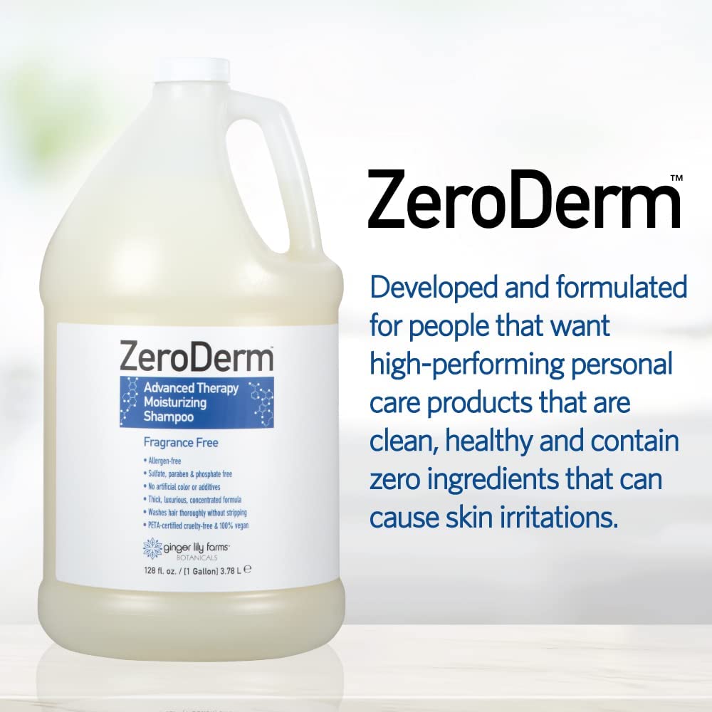 Ginger Lily Farms ZeroDerm Shampoo, 128oz, Fragrance Free
