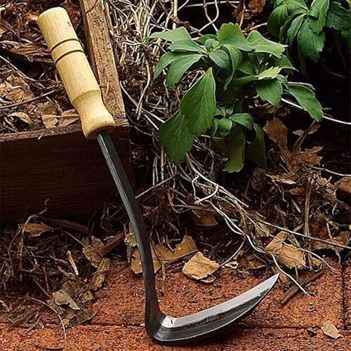 Kings County Tools Japanese Made Weeding Sickle Tool | Nejiri Kama | Razor Sharp 4" Drop Forged Steel Blade | Designed for Strength, Durability