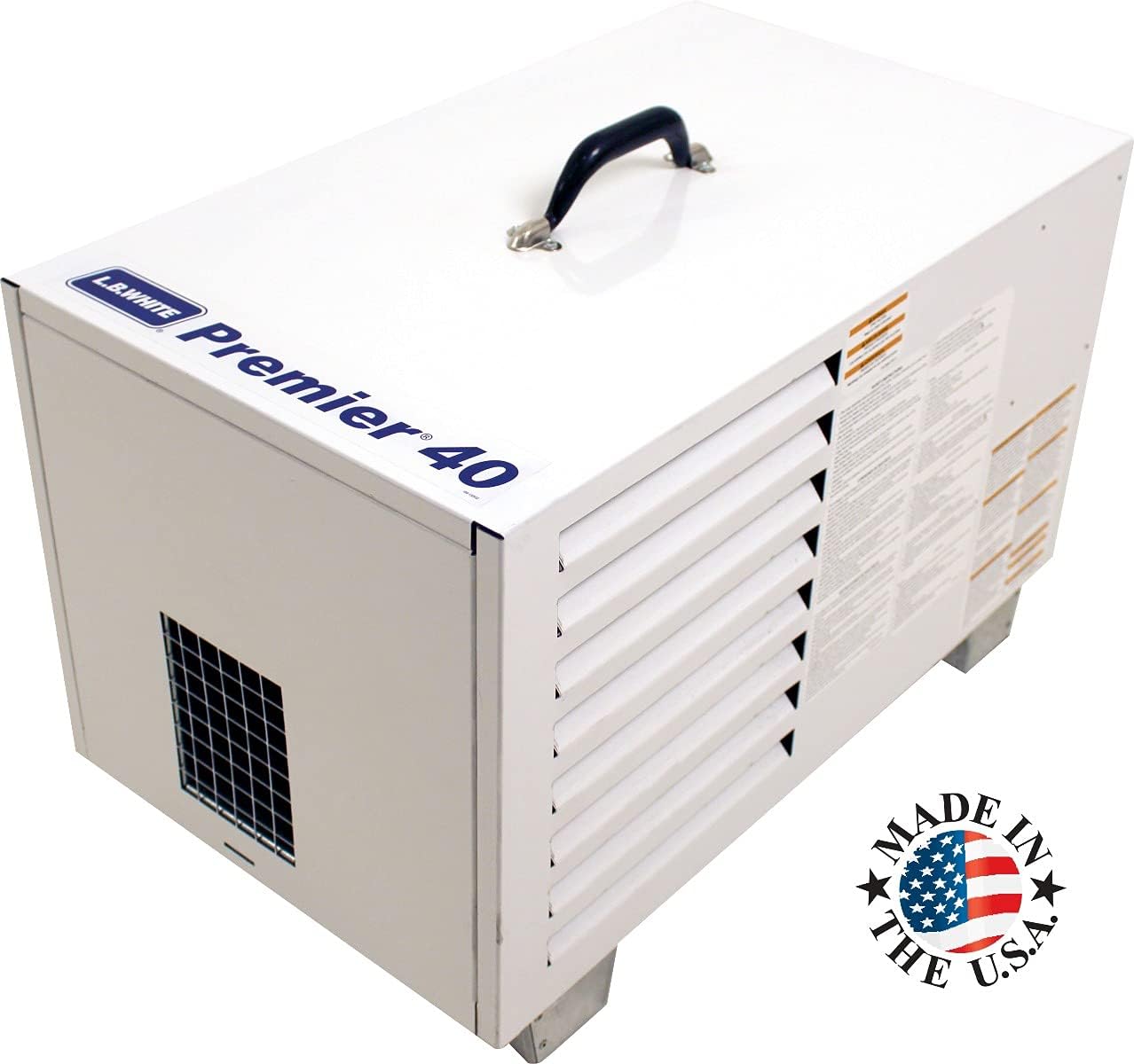 LB White Premier 40 Portable Propane Gas Heater for Indoor & Outdoor W/ Remote Thermostat — Versatile Heater for Garages, Camping & Construction