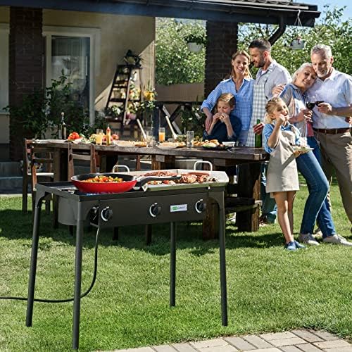 Goplus Outdoor Camping Stove, Dual Burner Propane Gas Cooker