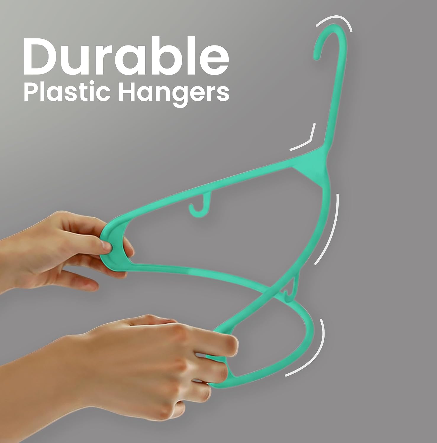 Utopia Home Plastic Hangers 50 Pack – Built-in Strap Hooks Black