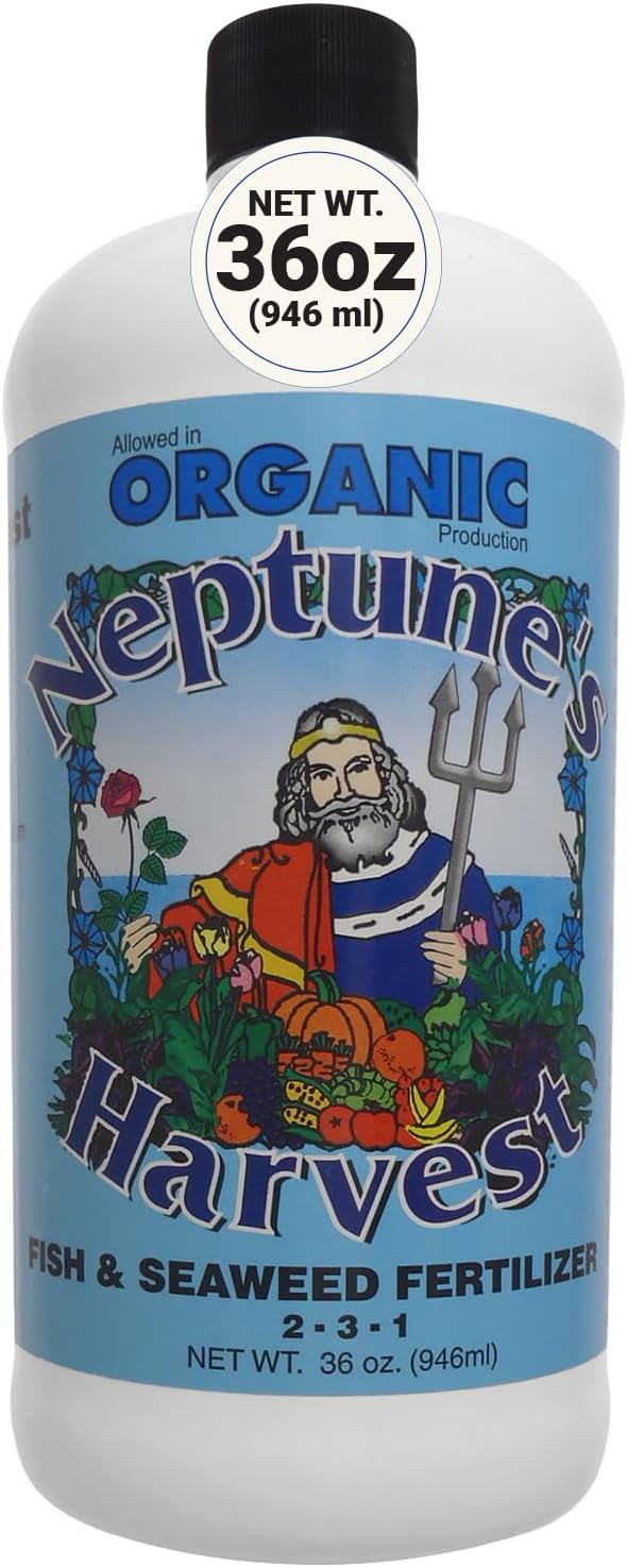 Neptune's Harvest Fish & Seaweed Liquid Fertilizer (2-3-1) - 1 Gallon Bottle - Plant Food for Garden - Indoor & Outdoor Organic Plant Fertilizer for Vegetables, Flowers, Fruit, and Lawns