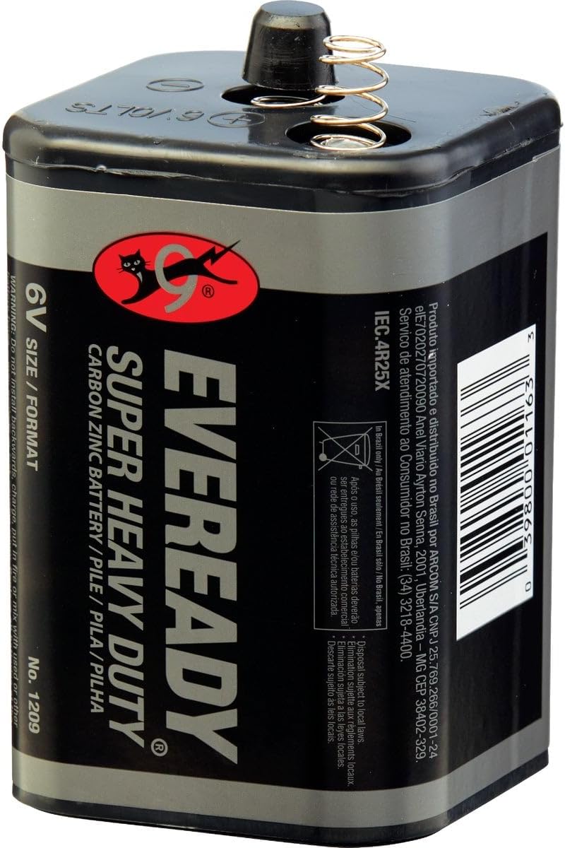 Eveready 1209 6 Volt Super Heavy Duty Lantern Battery Each