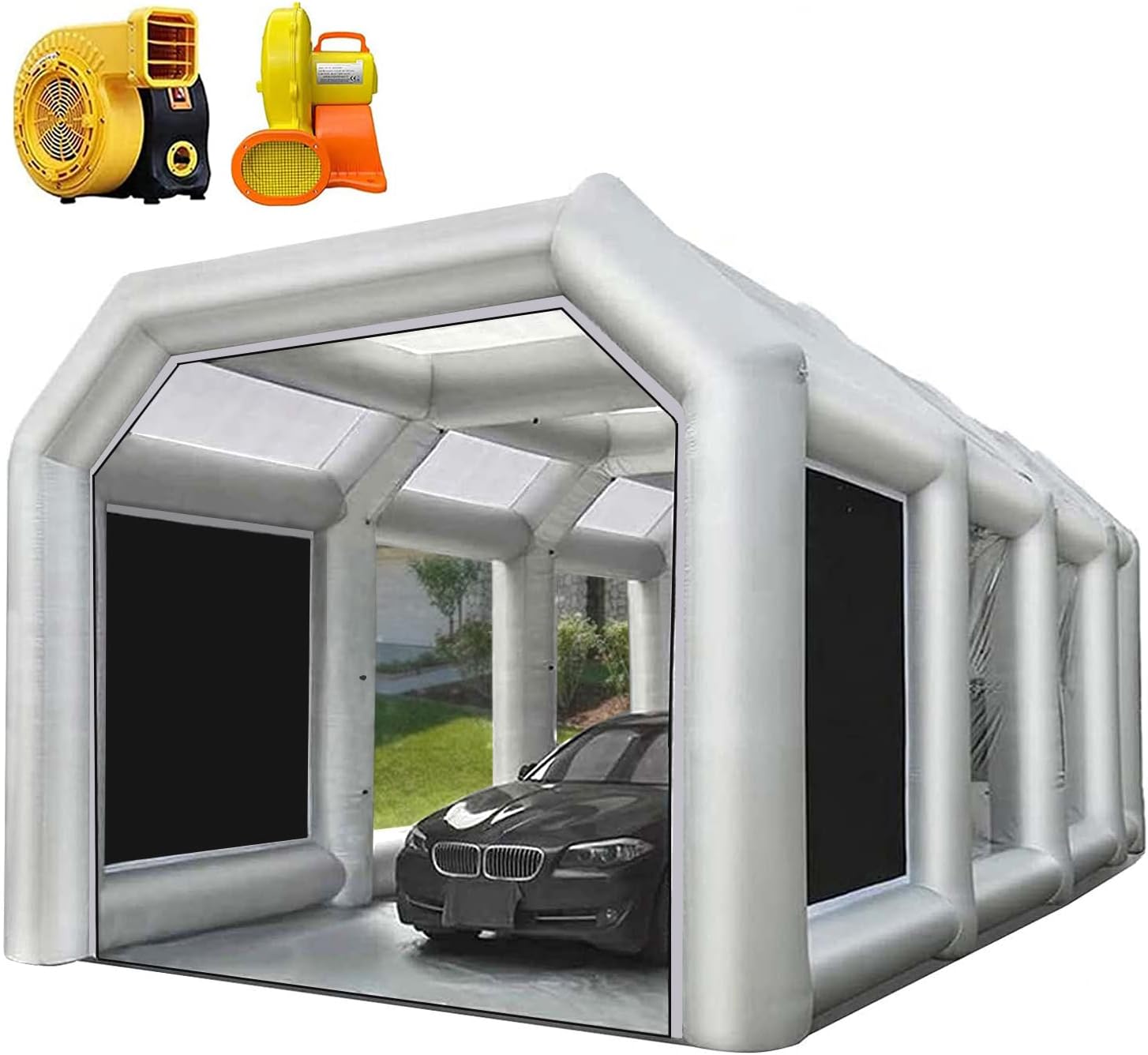 28X15X10FT Inflatable Spray Paint Booth Tent with Upgrade High-Power Blowers 950W+950W