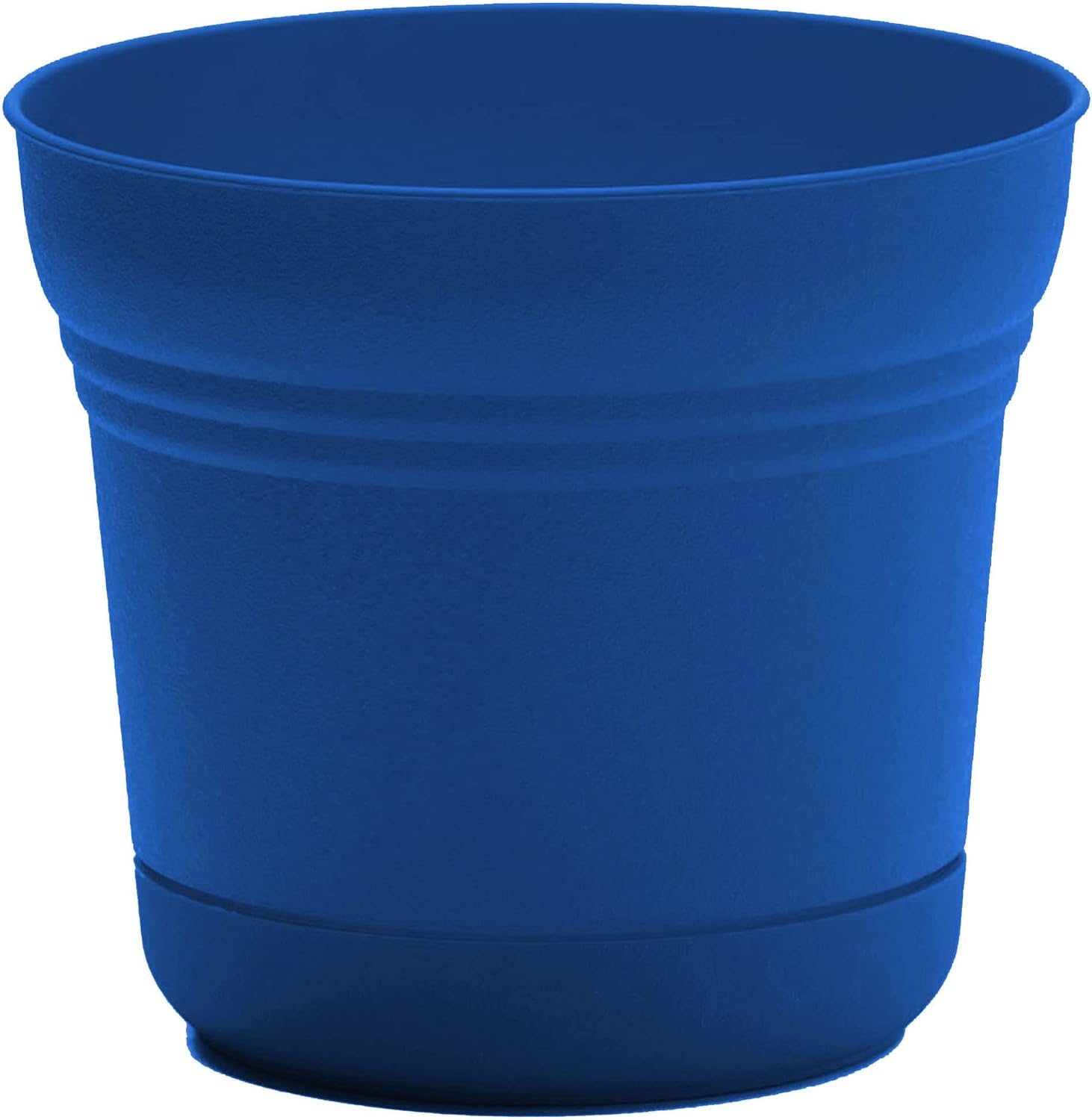 Bloem Saturn Round Planter with Saucer Tray: 14" - Black - Durable Plastic Pot, Matte Finish, Removable Saucer, for Indoor & Outdoor Use, Gardening, 5 Gallon Capacity