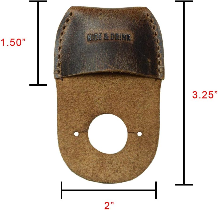 Hide & Drink, Leather Thumb Guard, Finger Protector, Carpenter Carving Accessories, Handmade Includes 101 Year Warranty :: Bourbon Brown