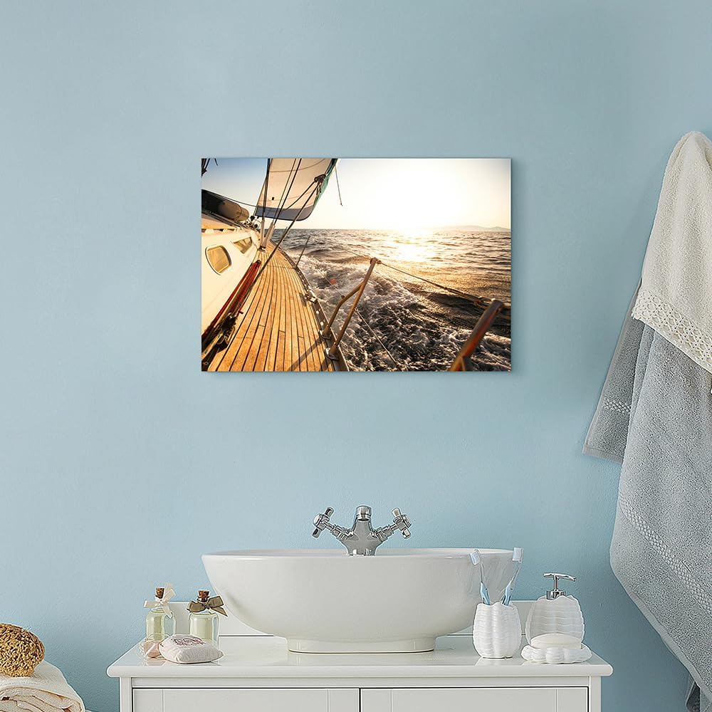 Hardy Gallery Ocean Wave Canvas Wall Art Coastal Decor 16x11 Inch