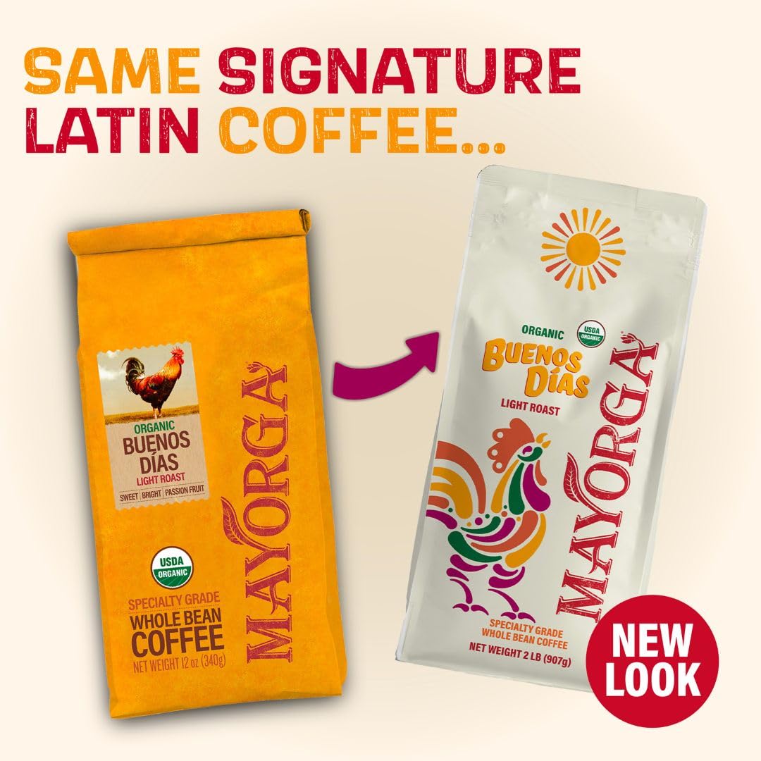 Mayorga Organic Coffee 12oz Cafe Cubano Roast - Dark Roast Whole Bean Coffee Specialty Grade, 100% Arabica, Slow Roasted, Bold and Smooth Flavor with Low Acidity - USDA Organic, Non-GMO, Kosher,
