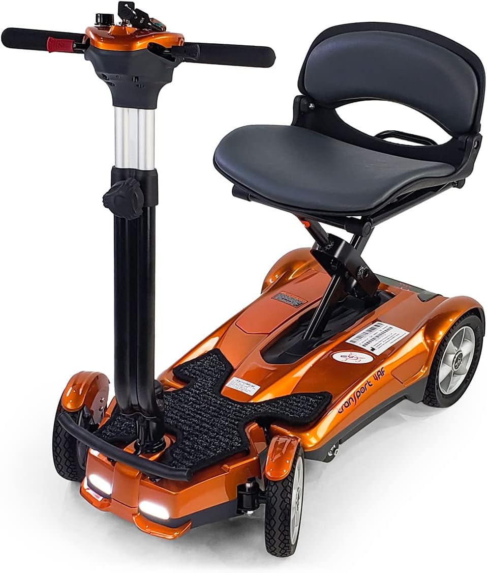 EV RIDER Transport AF 4W - Lightweight Automatic Folding Mobility Scooter - Jupiter Gold