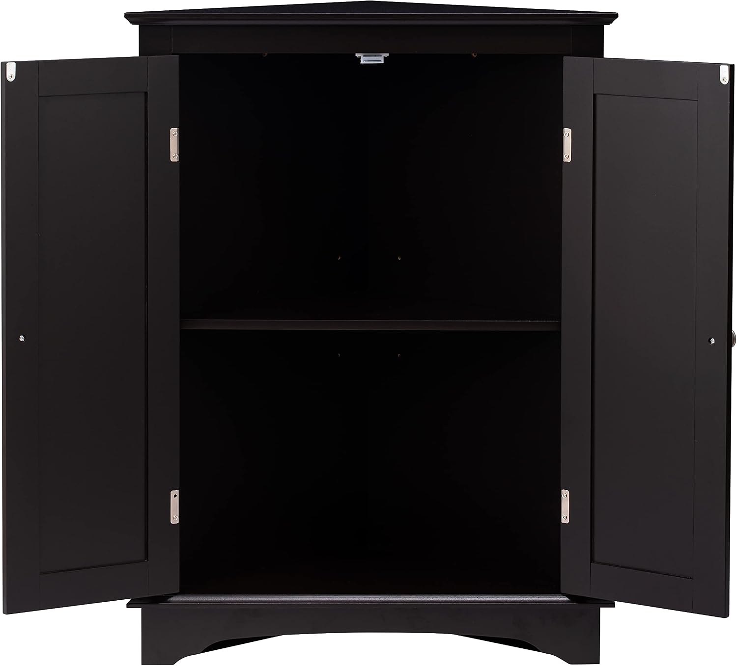 Spirich Corner Bathroom Cabinet with Doors and Adjustable Shelf, White
