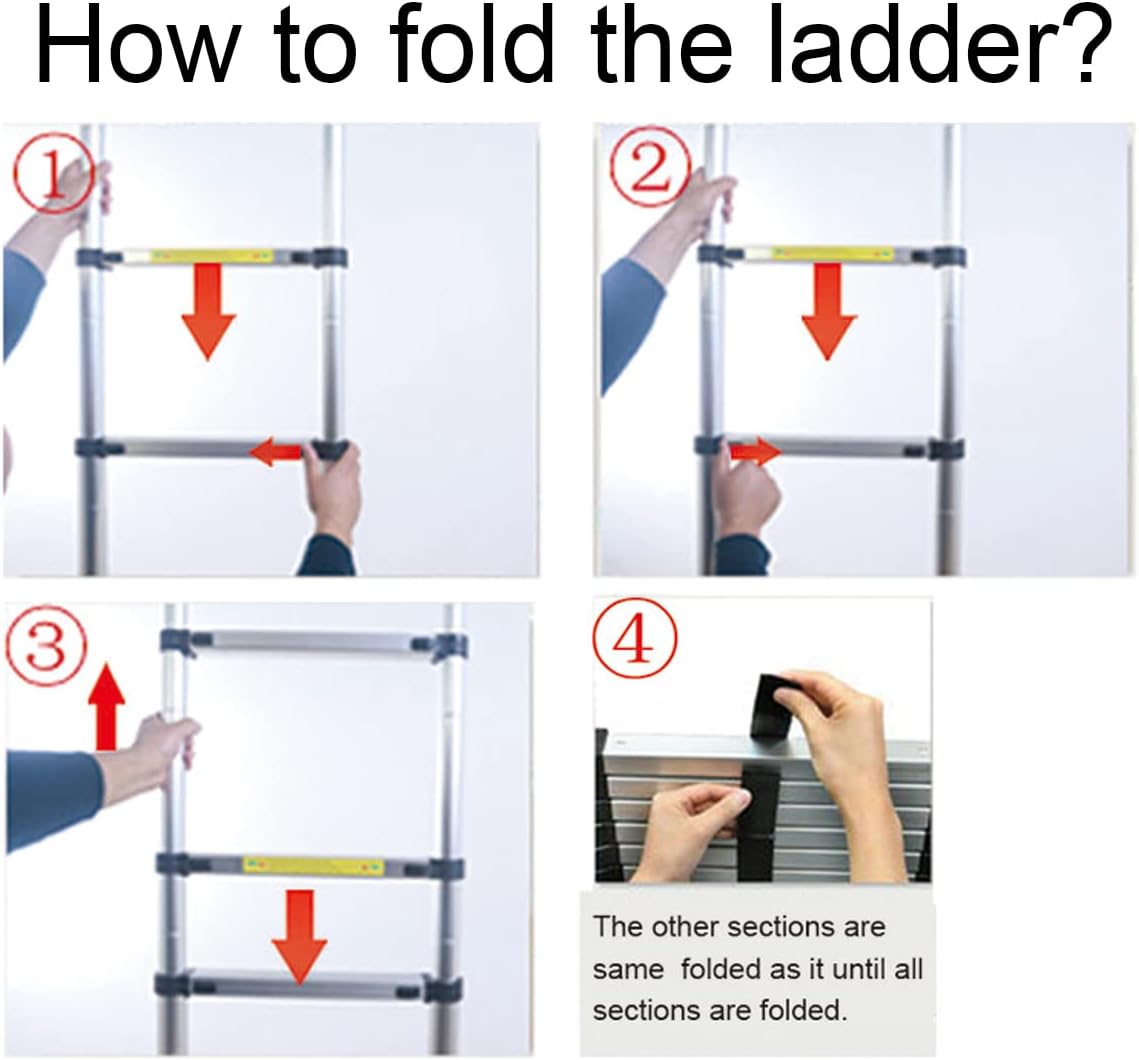 Jiahe 16.5fT/5M Aluminum Telescoping Extension Ladder Portable Multi-Purpose Portable Extension Ladder for Indoors Outdoors with Capacity of 330LB