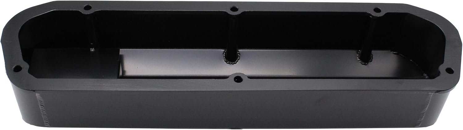 Black Fabricated Aluminum Tall Baffled Valve Covers Compatible for F-ord SBF V8 260 289 302 351W
