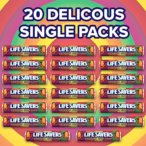 LIFE SAVERS Butter Rum Hard Candy Bulk, 1.14 ounce (20 Single Packs) | Buttery rum hard candy in single packs, easy to share at the desk, on commutes, road trips or in a candy bowl at game night