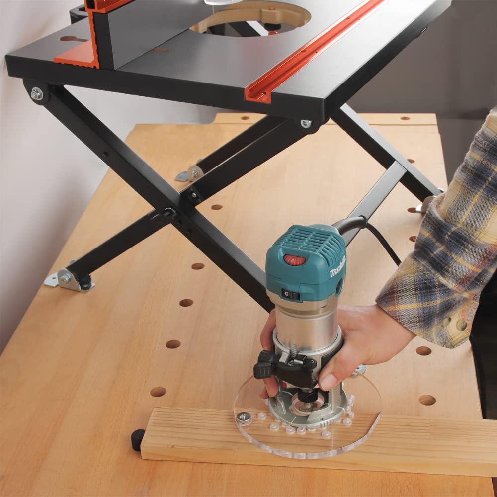 O’SKOOL Foldable Benchtop Trim Router Table with Adjustable Stand | Portable Benchtop Routing With Fold-Flat Storage And Pre-Drilled Fit For