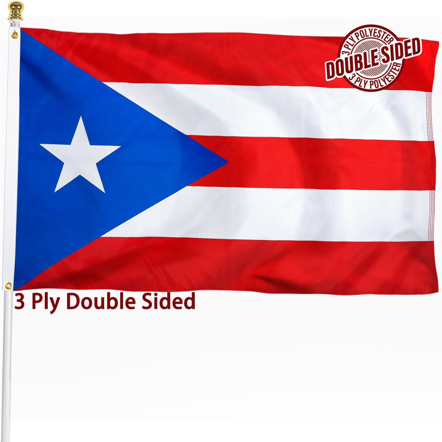 Nicaragua Flag 3x5 ft Outdoor Bandera de Nicaragua Nicaraguan National Flag | Double Sided 3 Ply Heavy Duty Polyester Banner with Brass Grommets for Home and Outdoor Decoration, 4 Rows Stitching